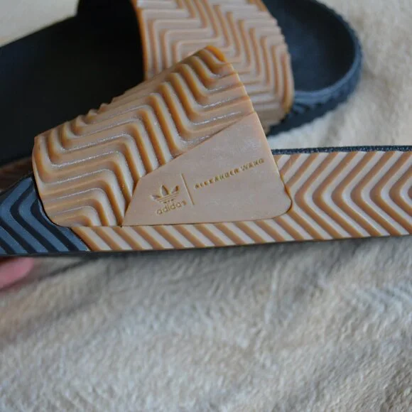 ADIDAS Alexander Wang x AW Adilette Slide Black White Brown 